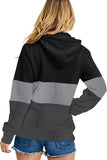 Color Block Zipped Neck Hoodie