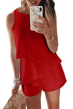 O Neck Ruffle Romper
