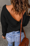 Criss Cross Wrap Plunging Neck Sweater