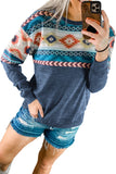 Aztec Geometric Western Cowgirl Sweatshirt