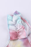 Tie Dye Ruffled V-Neck Tank
