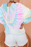 Colorblock The Sun Cotton Blend Tie Dye Hoodie