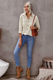 Pocketed Button Ribbed Textured Shacket