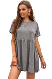 Cotton Blend Empire Waist T-shirt Mini Dress