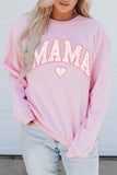 Mama Letter Print Daisy Shading Sweatshirt