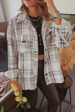Plaid Print Pocketed Shirt Jacket