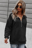 Quilted Patch Half Zipper Sweatshirt