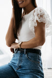 Lace Flutter Sleeve Top