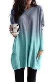Color Block Pocketed Side Long Top