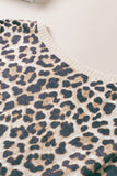 Plus Size Leopard Pullover Top with Pocket
