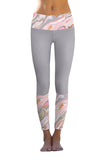 Navy Floral Printed Details Leggings Yoga Pants
