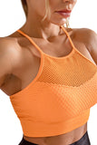 Mesh Splicing Textured Active Sports Bra