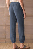 Drawstring Elastic Waist Pull-on Casual Pants with Pockets