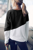 Light Blue Patchwork Dropped Shoulder Sweatshirt