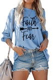 Faith OVER Fear Blue Shirt