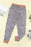 Leopard Print Elastic Waist Jogger Pants