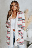 Open Front Draped Geometric Cardigan
