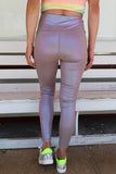 Purple Sheen High Waist Leggings