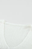 Khaki Colorblock V Neck Ribbed Knitted Sweater
