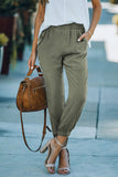 Casual Pocketed Elastic Waist Joggers