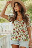 Elegant Princess Sweetheart Floral Top