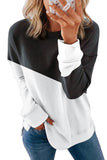 Light Blue Patchwork Dropped Shoulder Sweatshirt