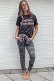 Mom’s Family Matching Two-piece Letter Camo Print Short Sleeve Lounge Set