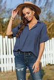 Short Sleeve Button Solid Shirt
