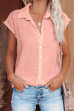 Turn-down Collar Button Front Tank