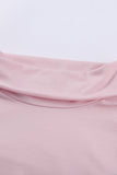 Turtle Neck Sloping Color Block Long Sleeve Top