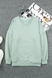 V Neck Drop Shoulder Sweatshirt with Pocket