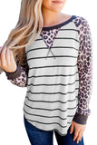 Striped Leopard Raglan Top