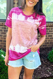 Tie-dyed Color Block Print T-shirt
