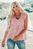 Eyelet Lace Scalloped Tank Top