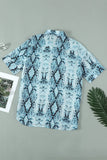 Python Print Short Sleeve Shirt    Leopard Print Short Sleeve Shirt
