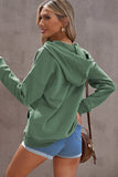 Snap Button Pullover Hoodie with Pocket