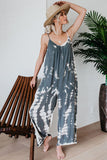 Spaghetti Strap Tie Dye Baggy Long Pants Romper