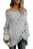 Wine Off The Shoulder Winter Sweater