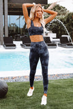 Tie-dye Print Yoga Bra and Leggings Set