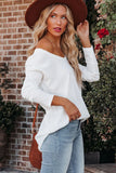 Plain Basic Long Sleeve Tee with Pocket