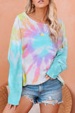 Rainbow Tie Dye Pullover Long Sleeve Top