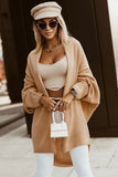 Gray-2 Black Chunky Knit Open Front Dolman Cardigan