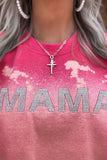 Mama Rhinestone Letter Graphic Tie Dye Pullover