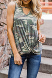 Camo Print Twist Hemline Tank Top
