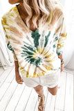 Casual Tie-dye V Neck Pullover Sweatshirt