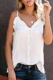 Ruffle Detail Spaghetti Straps Tank