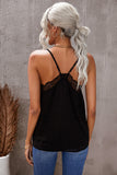 Lacy V Neck Swiss Dot Tank