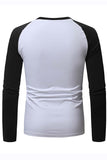 Men's Letter Car Print Color Block Long Sleeve Top