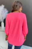Strappy V Neck Long Sleeve Top