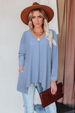 Asymmetric Hemline Long Sleeve Top